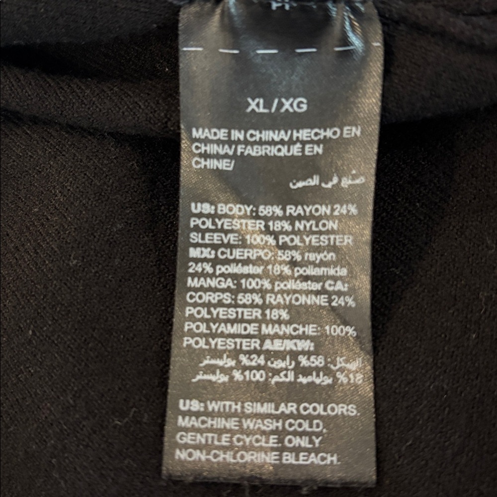 White House Black Market Textured Turtleneck Sweater Lantern Sleeves XL Black - Picture 5 of 6